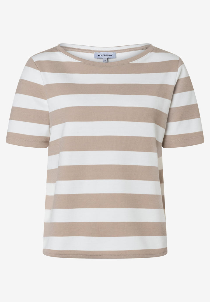 Boxy Shirt with Stripes, powder beige offwhite block stripe 2214 Bild 1