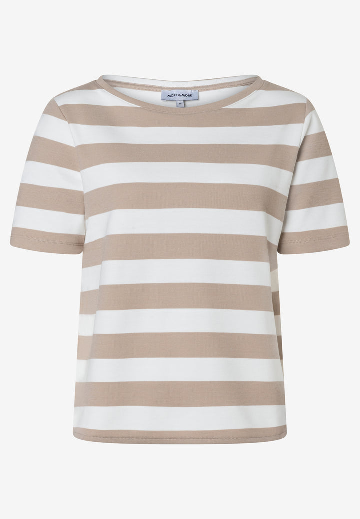 Boxy Shirt with Stripes, powder beige offwhite block stripe 2214 Bild 1