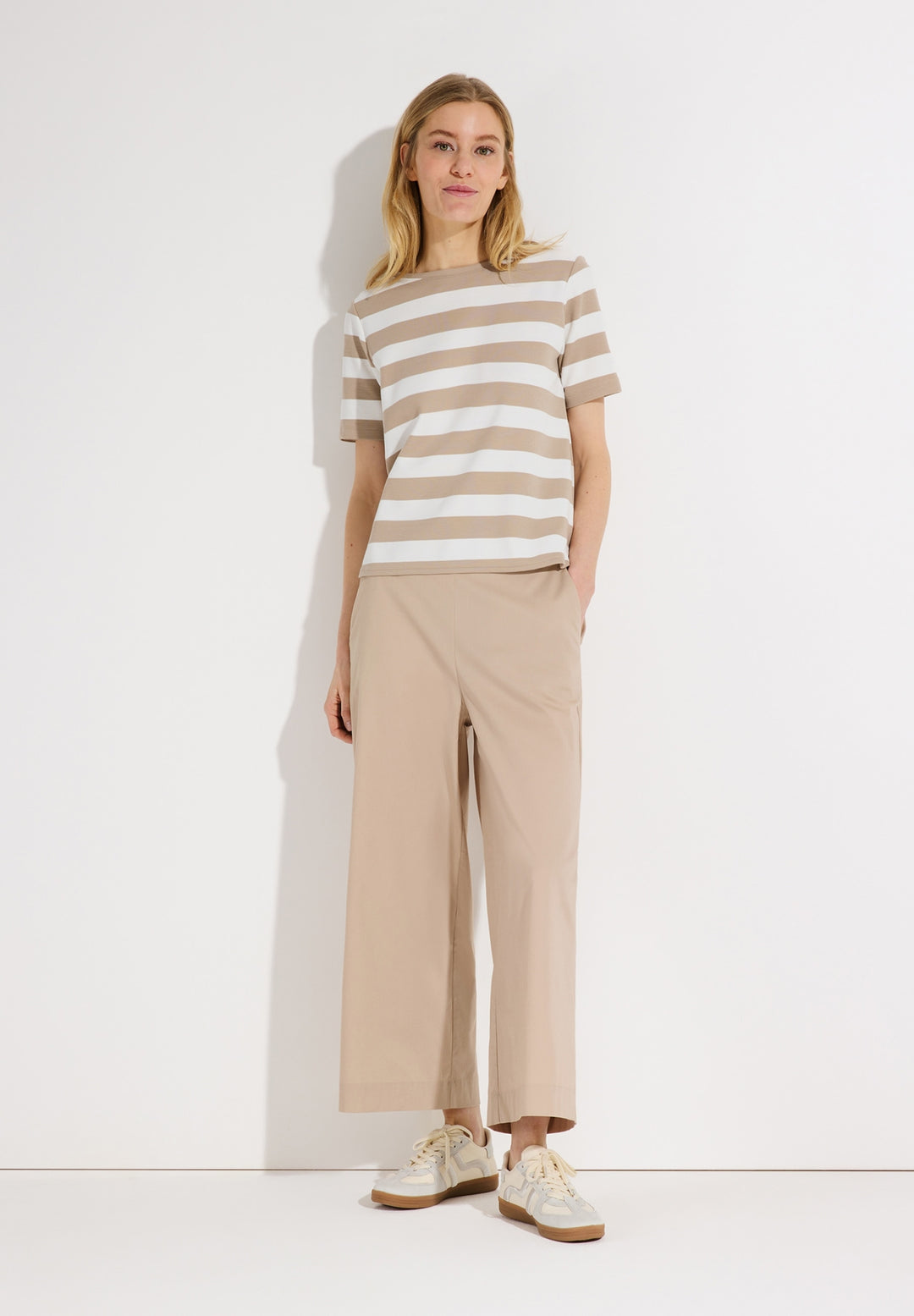 Boxy Shirt with Stripes, powder beige offwhite block stripe 2214 Bild 4