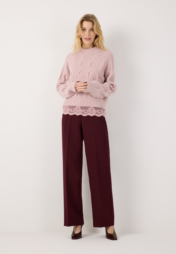 Cable Knit Pullover Turtle Neck, mellow rose 0858 Bild 4