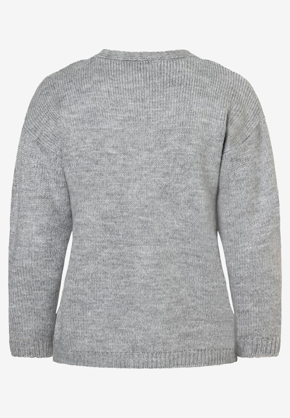 Cardigan with Flower-Embellishment, silvergrey melange 0717 Bild 2