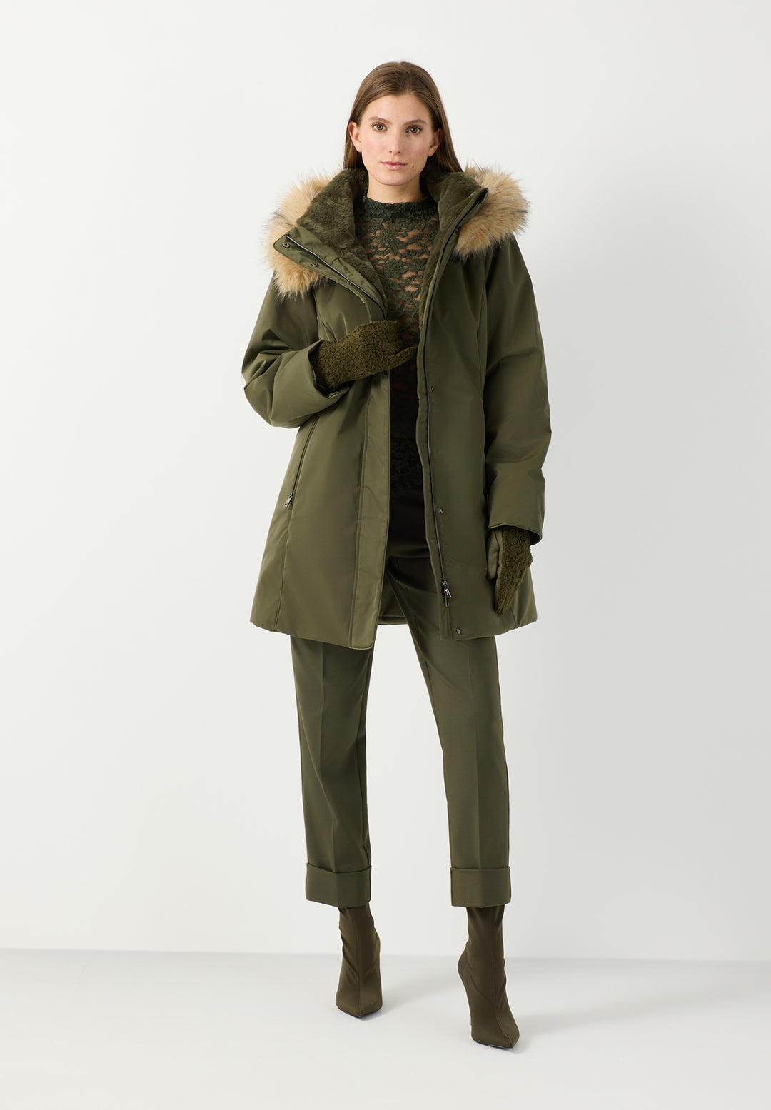 CO - PES Stretch Cigarette Pants, forest green 0689 Bild 2