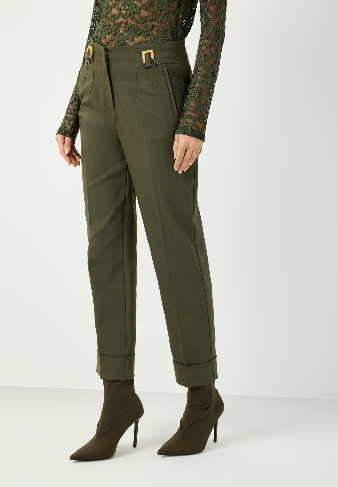 CO - PES Stretch Cigarette Pants, forest green 0689 Bild 3