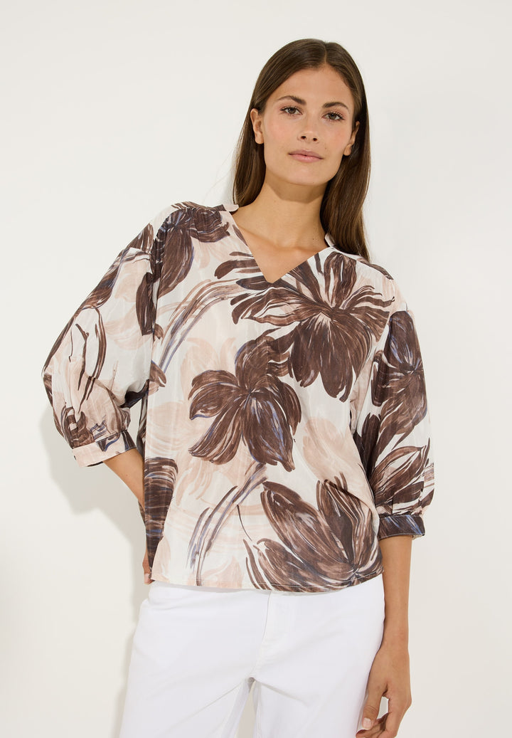 CO-Voile Print Blouse, brushstroke flower print 5286 Bild 3