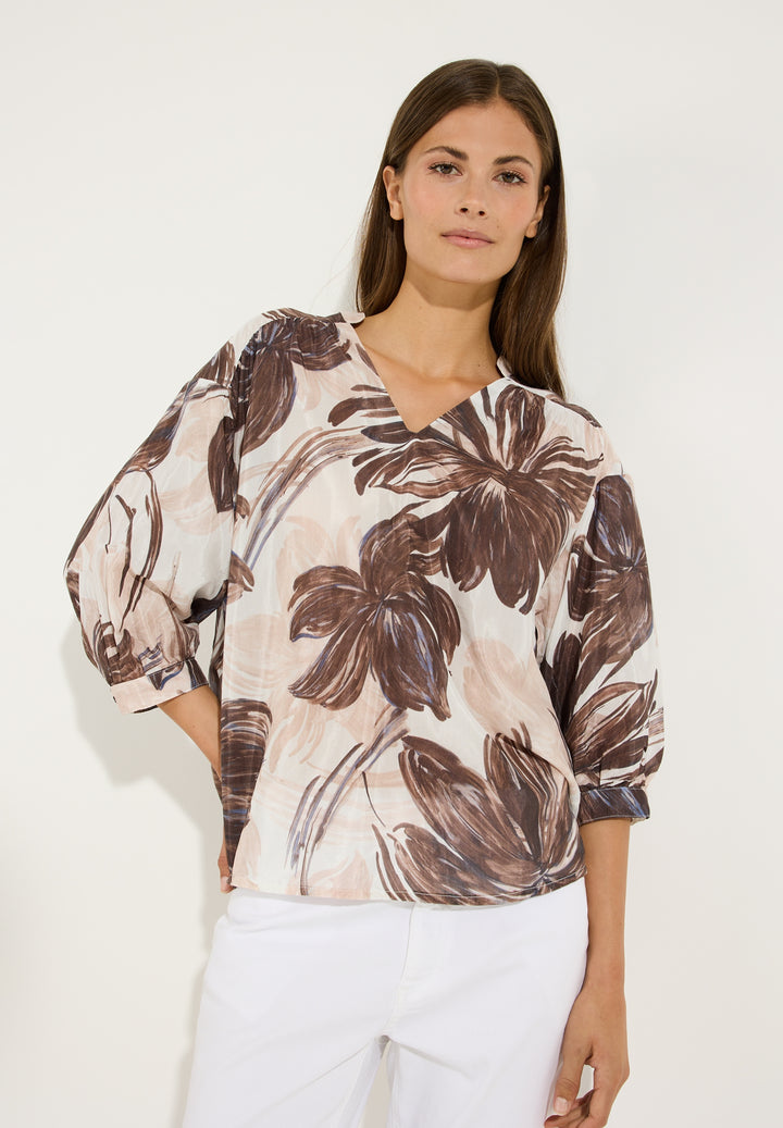 CO-Voile Print Blouse, brushstroke flower print 5286 Bild 3