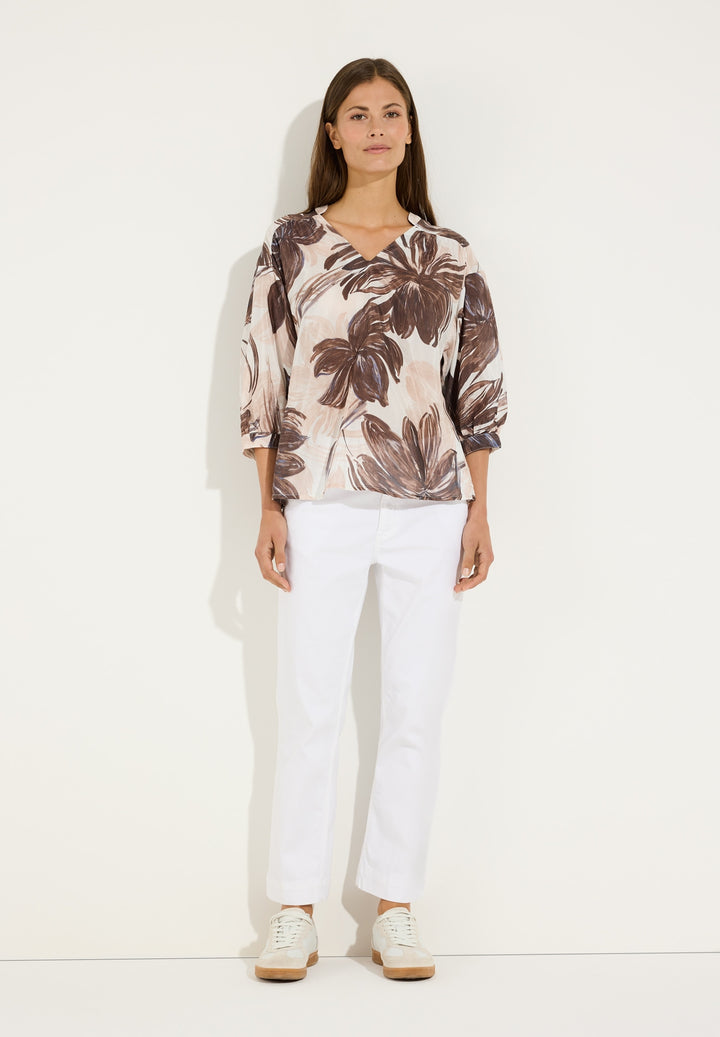 CO-Voile Print Blouse, brushstroke flower print 5286 Bild 4