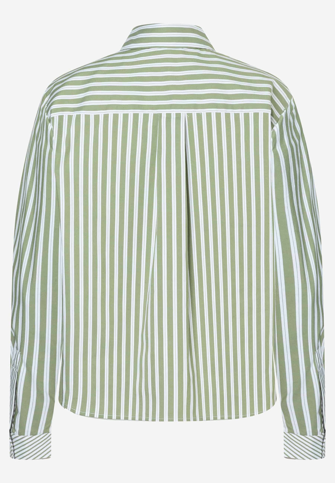 Cropped Shirt Blouse, striped cotton stretch spring green 2623 Bild 2