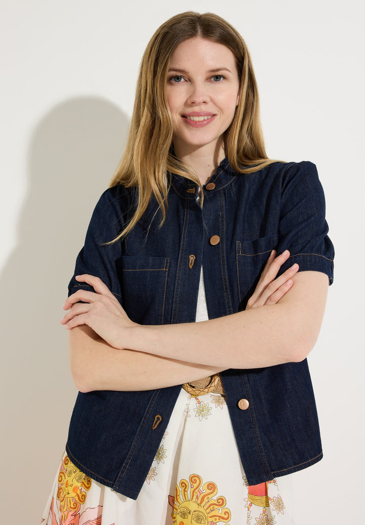 Denim Blouse, dark blue denim 0963 Bild 3