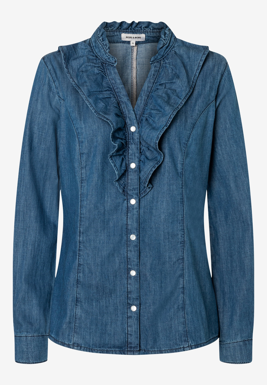 Denim Blouse, middle blue denim 0962 Bild 5