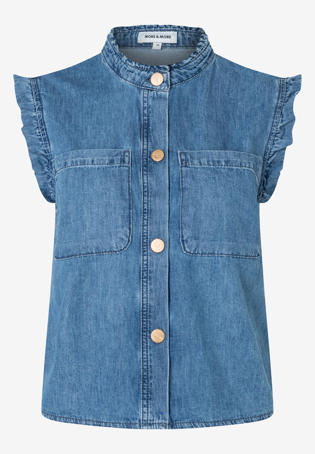 Denim Blouse, middle blue denim 0962 Bild 1