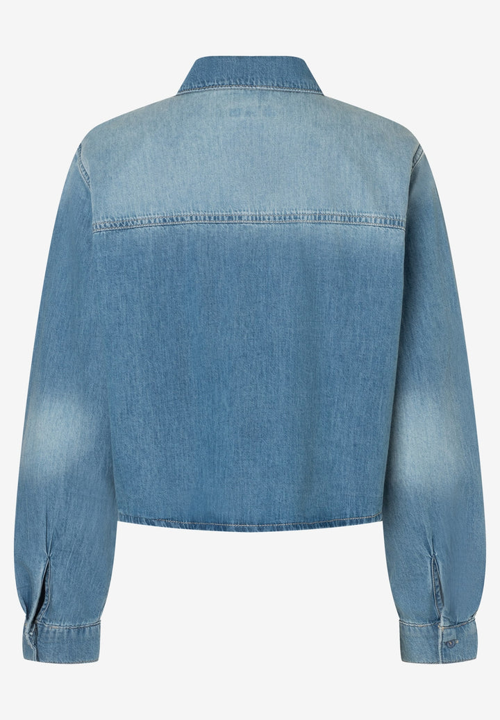 Denim Shirt Blouse with Lace Detai, light blue denim 0961 Bild 2