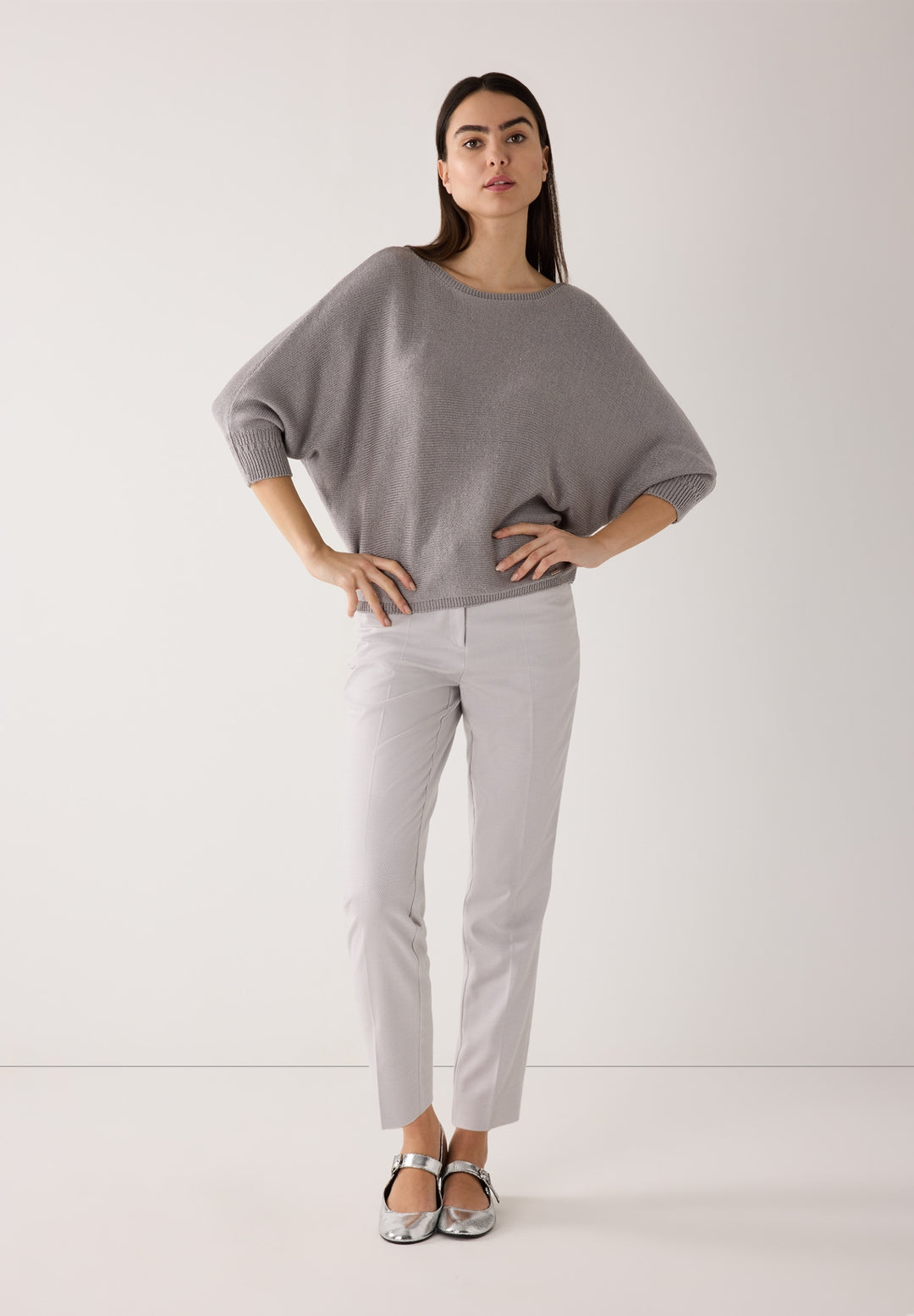Dolman Pullover, 3/4 Sleeve, new silver grey 0713 Bild 8