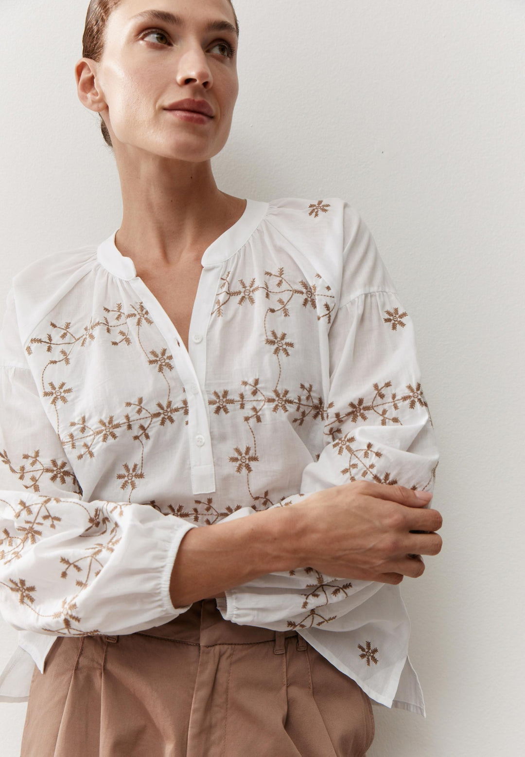 Embroidered Tunic Blouse, white 0010 Bild 3