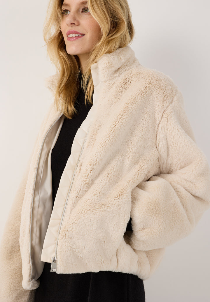 Fake Fur Blouson, powder cream 0031 Bild 3