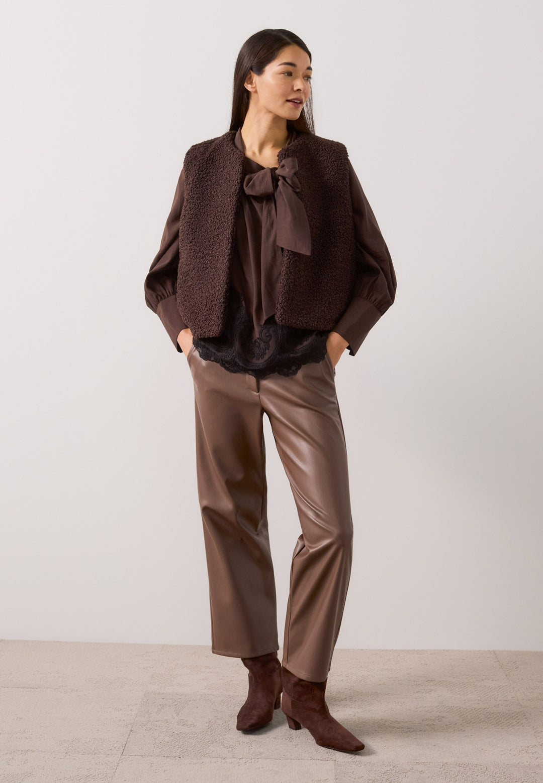 Fake Leather Culotte, espresso brown 0279 Bild 4