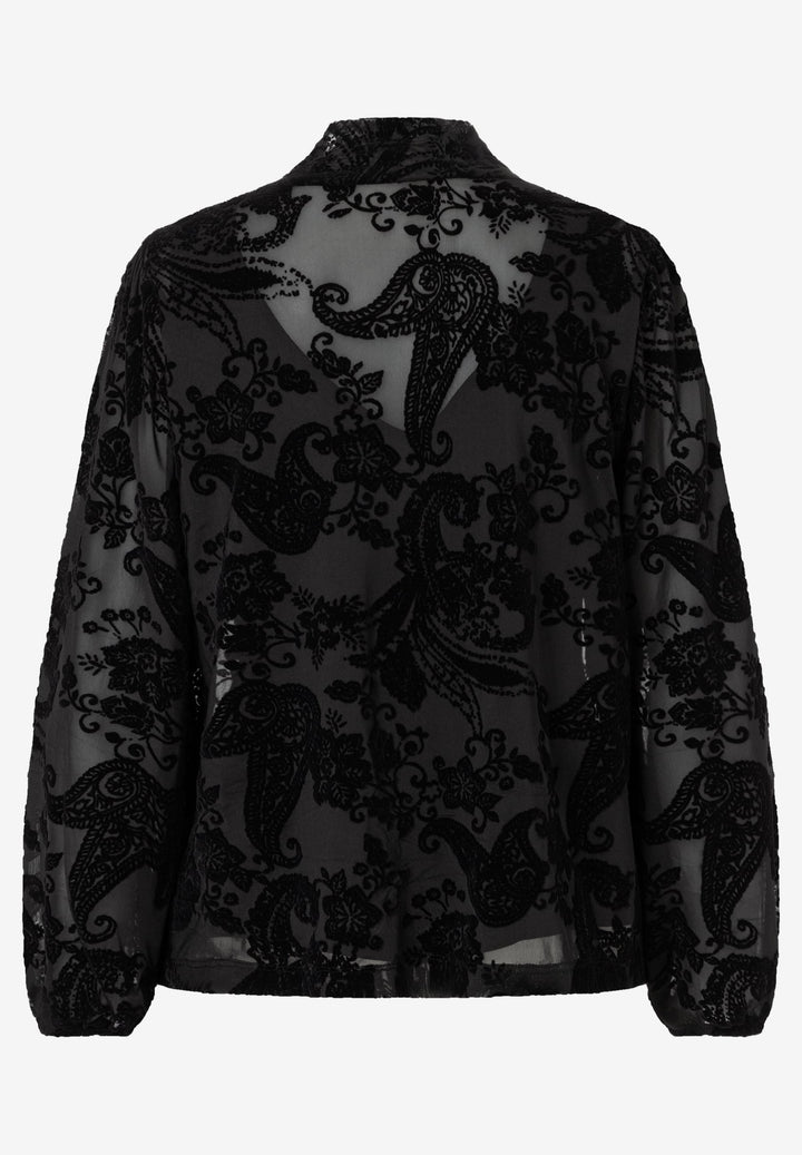 Fancy Mesh Shirt with Bow, black 0790 Bild 2
