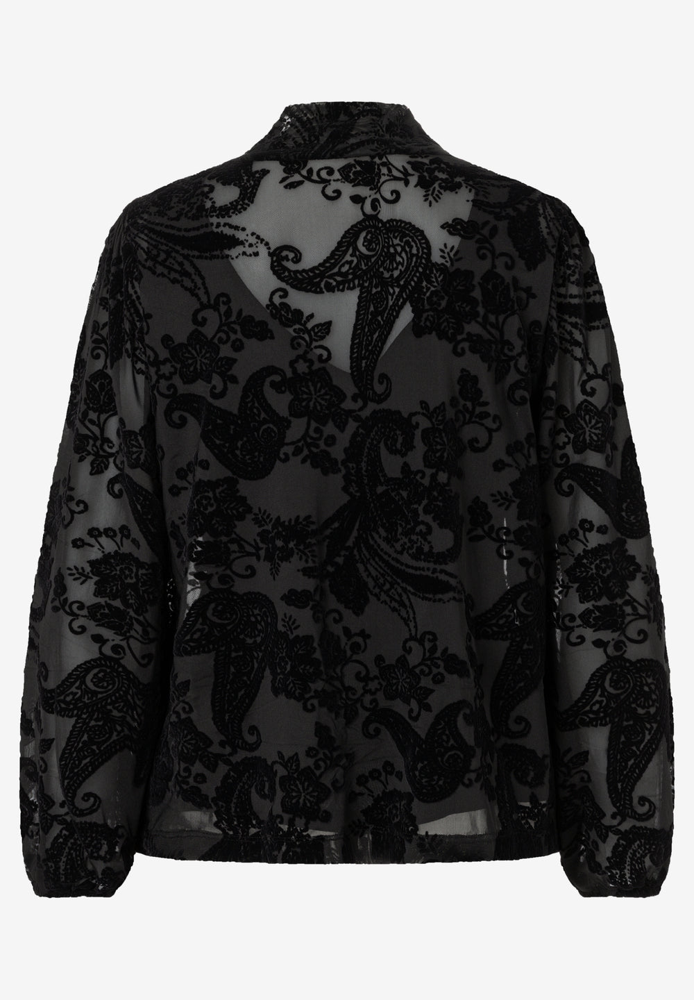 Fancy Mesh Shirt with Bow, black 0790 Bild 2