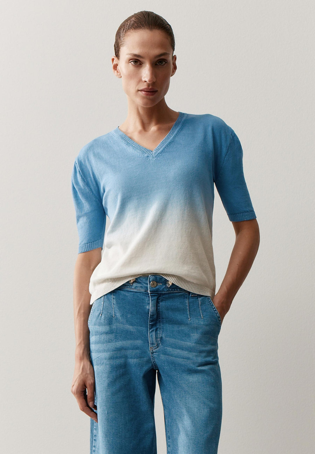 Fine Knit Pullover with Degradee, colour gradient knit cashmere blue 4349 Bild 3