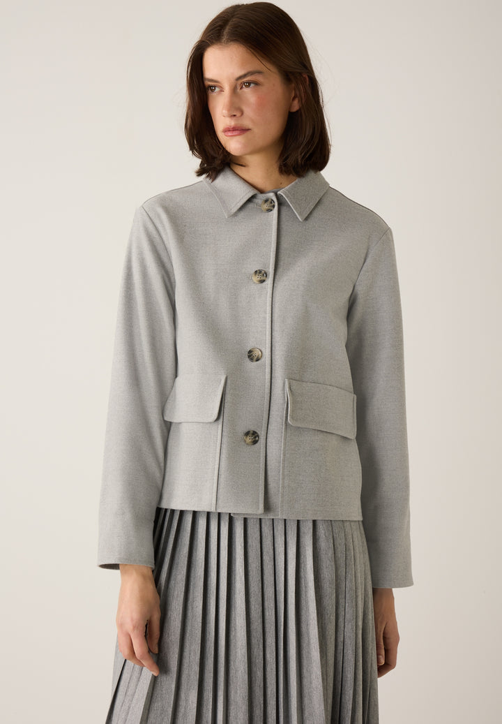 Flanell Jacket, silvergrey melange 0717 Bild 3
