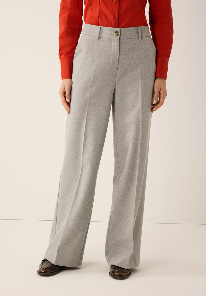 Flanell Wide Leg Pants, silvergrey melange 0717 Bild 3