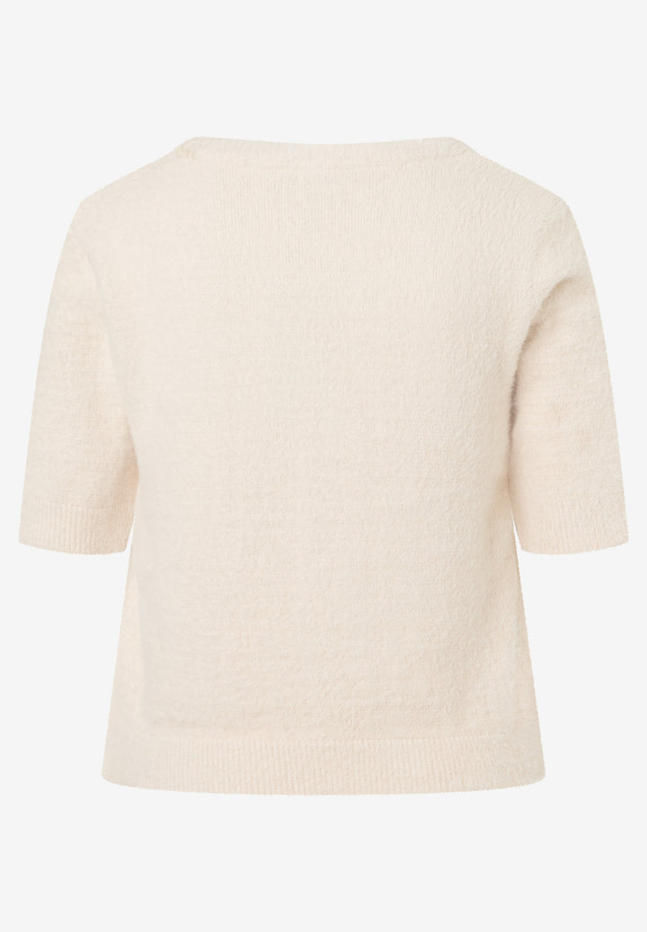 Fuzzy Short Sleeve Pullover, powder cream 0031 Bild 2
