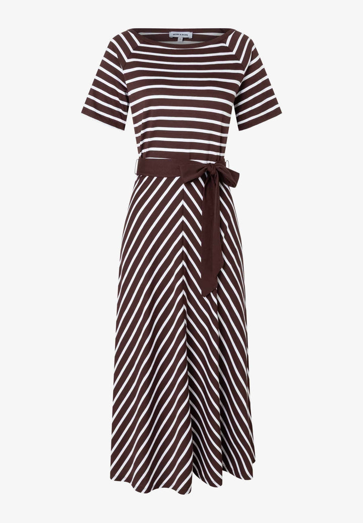 Jersey-Dress with Stripes, jersey stripe cool chocolate 2286 Bild 1