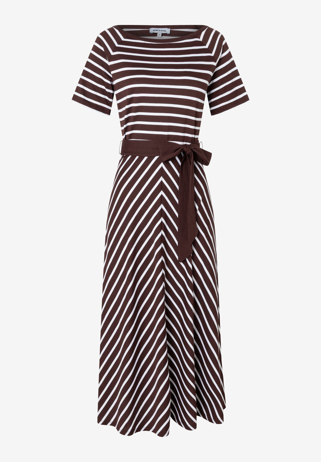 Jersey-Dress with Stripes, jersey stripe cool chocolate 2286 Bild 1