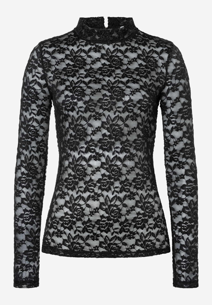 Lace Allover Shirt, black 0790 Bild 1