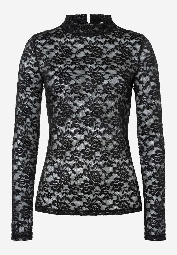 Lace Allover Shirt, black 0790 Bild 1