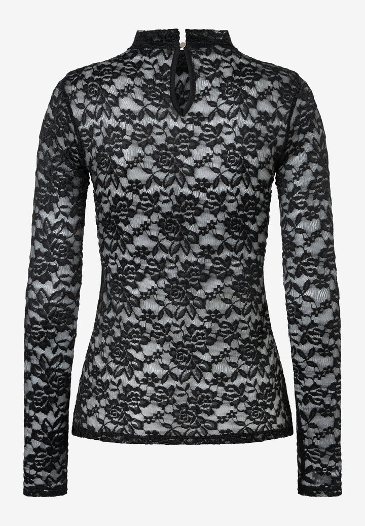 Lace Allover Shirt, black 0790 Bild 2