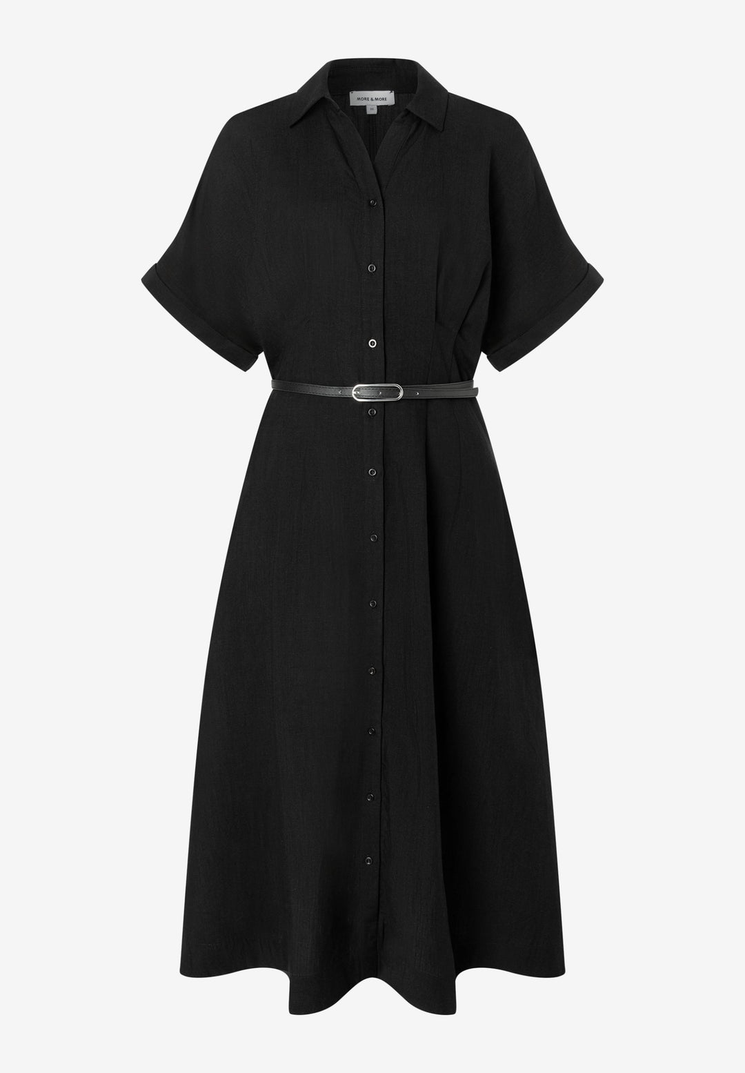 Linen Pleats Dress, black 0790 Bild 1