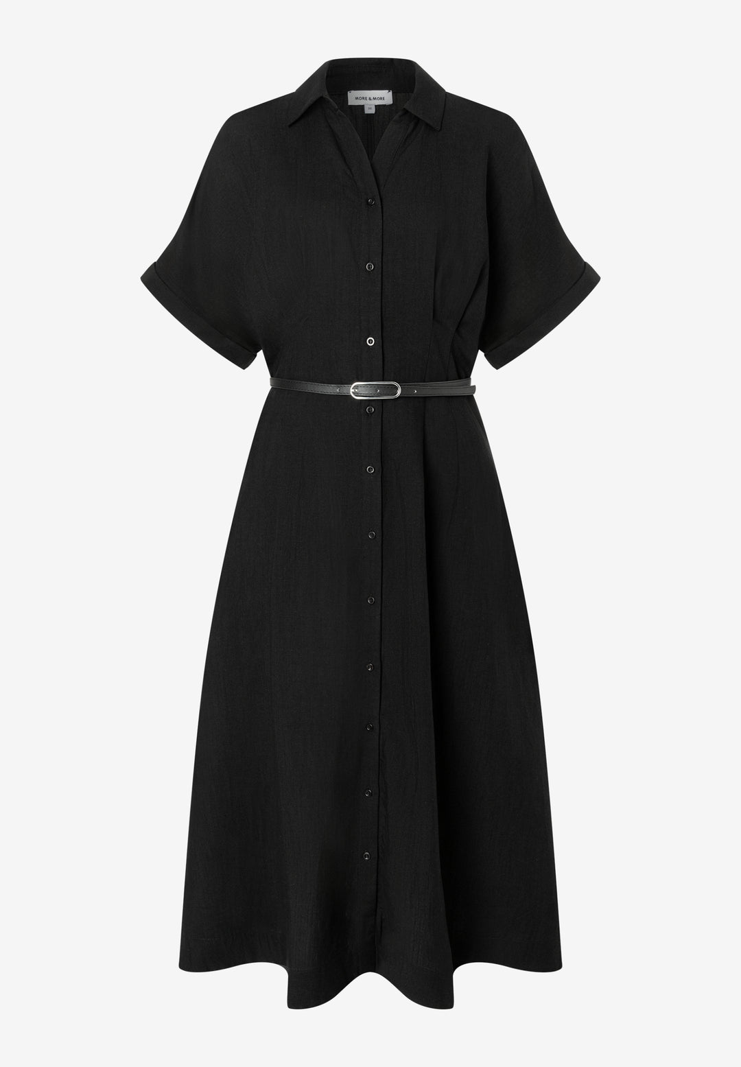 Linen Pleats Dress, black 0790 Bild 1