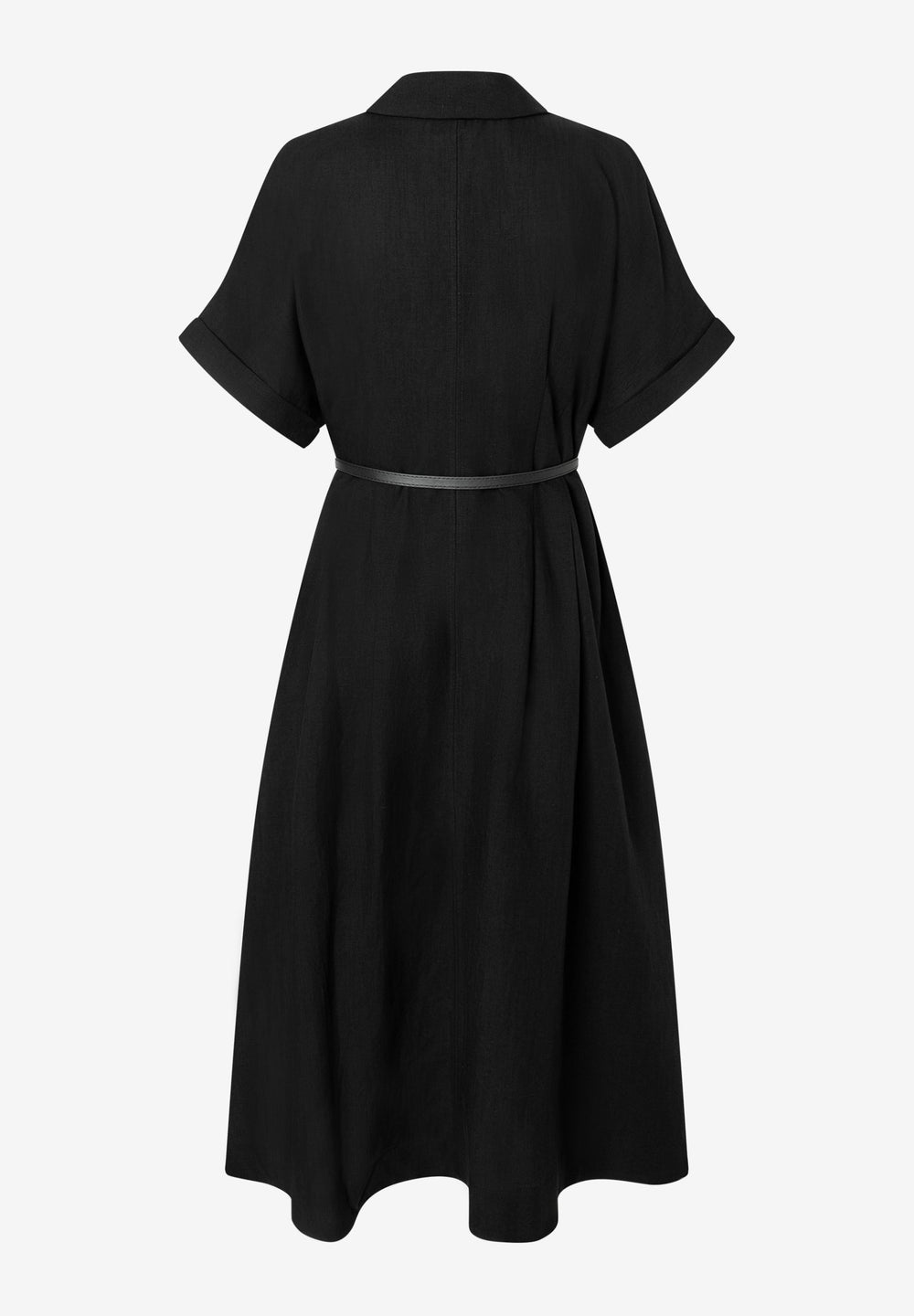 Linen Pleats Dress, black 0790 Bild 2
