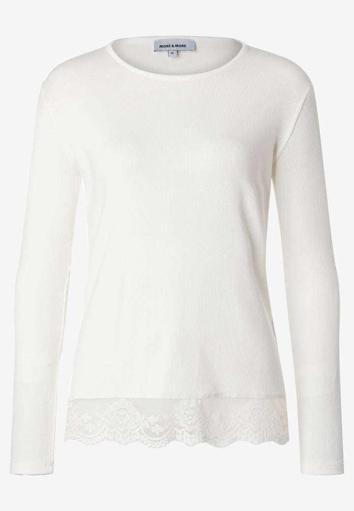 Longsleeve with Lace at Seam, off white 0041 Bild 1
