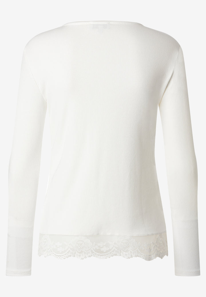 Longsleeve with Lace at Seam, off white 0041 Bild 2