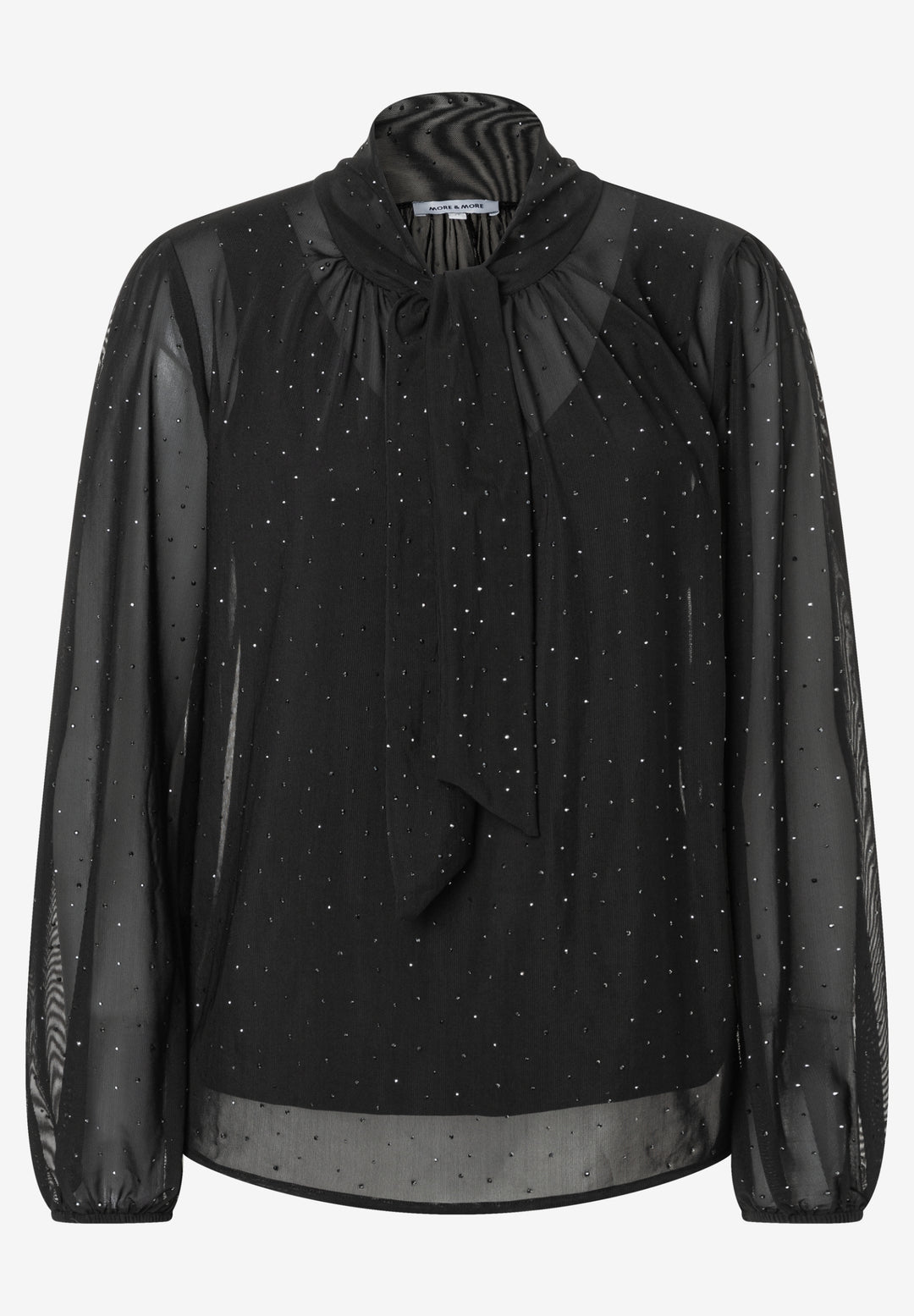 Mesh Shirt with Bow, black 0790 Bild 1