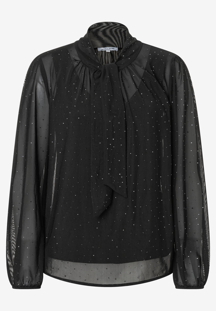 Mesh Shirt with Bow, black 0790 Bild 1