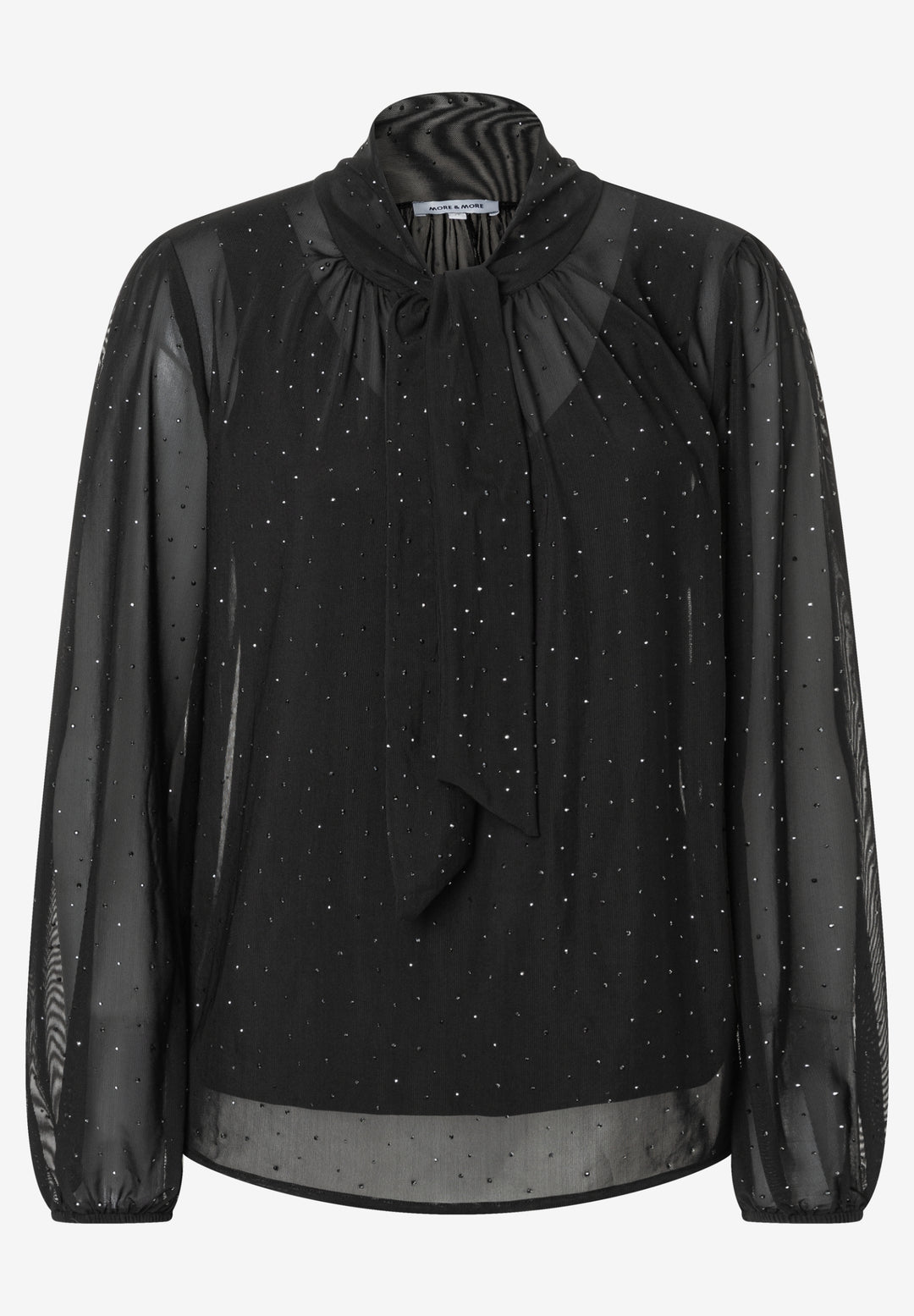 Mesh Shirt with Bow, black 0790 Bild 1
