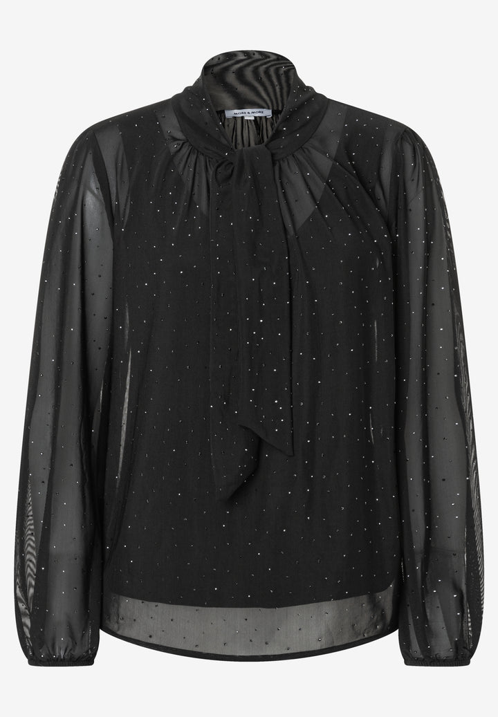 Mesh Shirt with Bow, black 0790 Bild 1