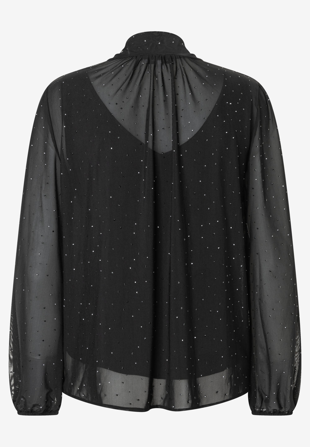 Mesh Shirt with Bow, black 0790 Bild 2
