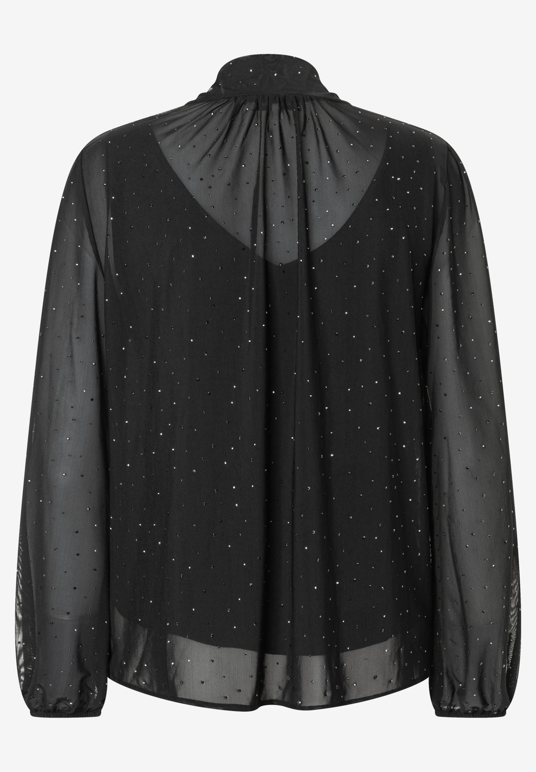Mesh Shirt with Bow, black 0790 Bild 2