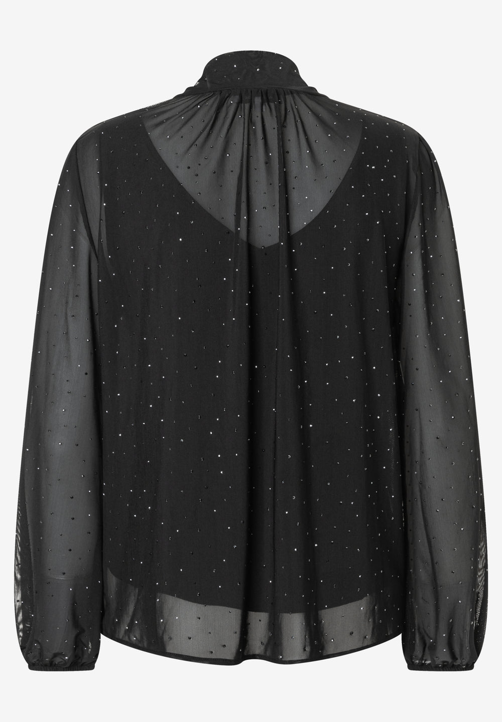 Mesh Shirt with Bow, black 0790 Bild 2
