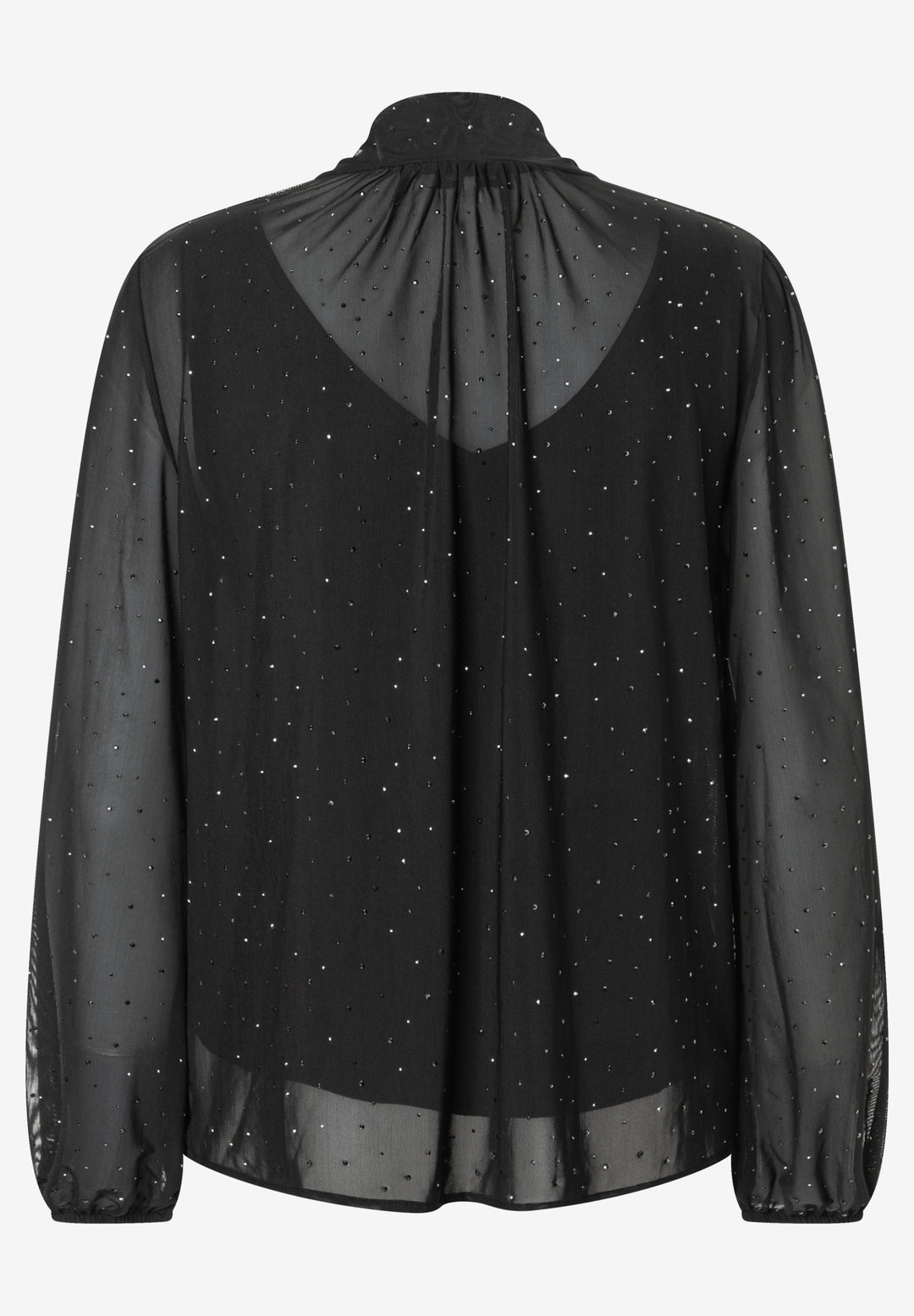 Mesh Shirt with Bow, black 0790 Bild 2
