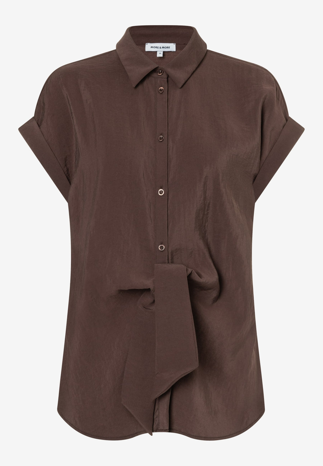 Modal Blend Blouse with Knot Detai, cool chocolate 0286 Bild 1