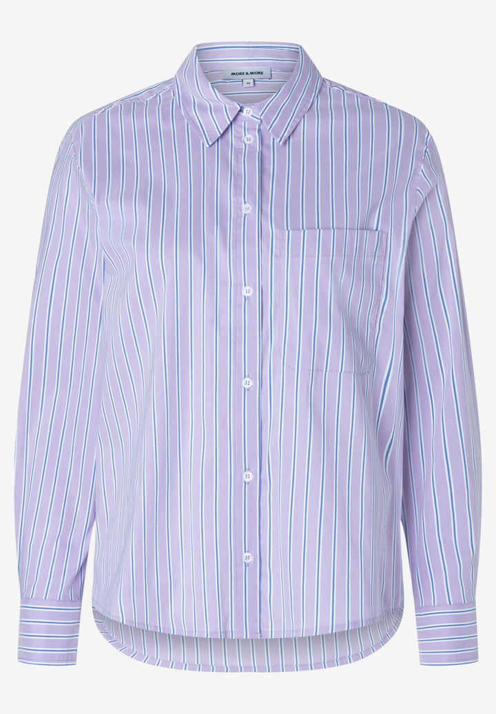 Oversized Stripe Shirt Blouse, woven blouse stripes fine lilac bre 3862 Bild 1