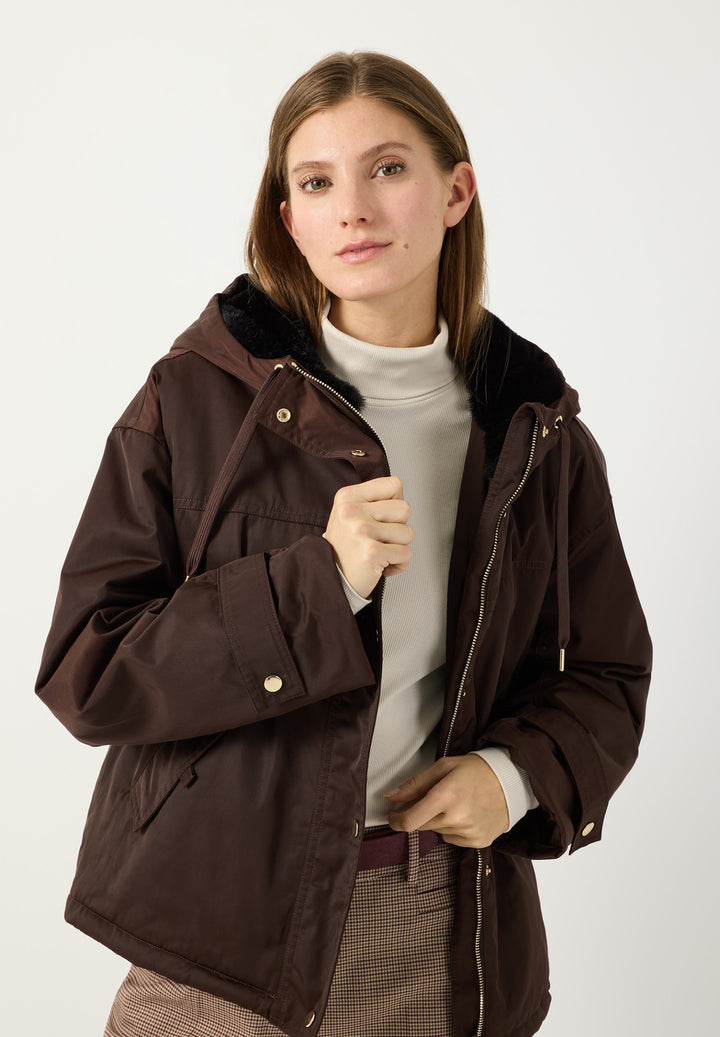 Padded Jacket w Hood, espresso brown 0279 Bild 3