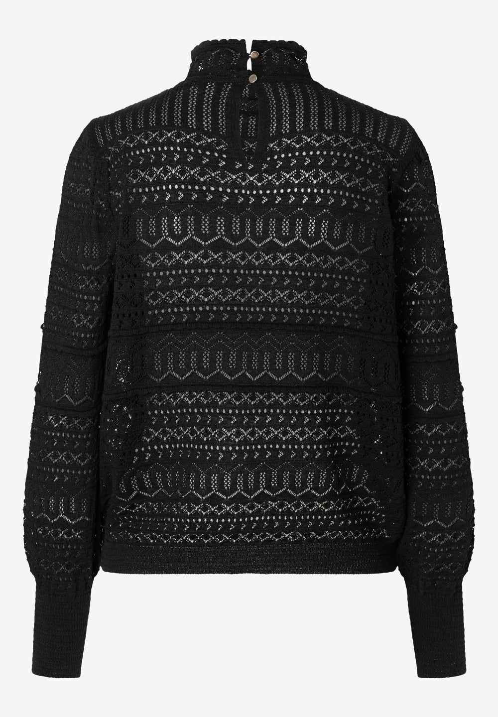 Pointelle Pullover, black 0790 Bild 2