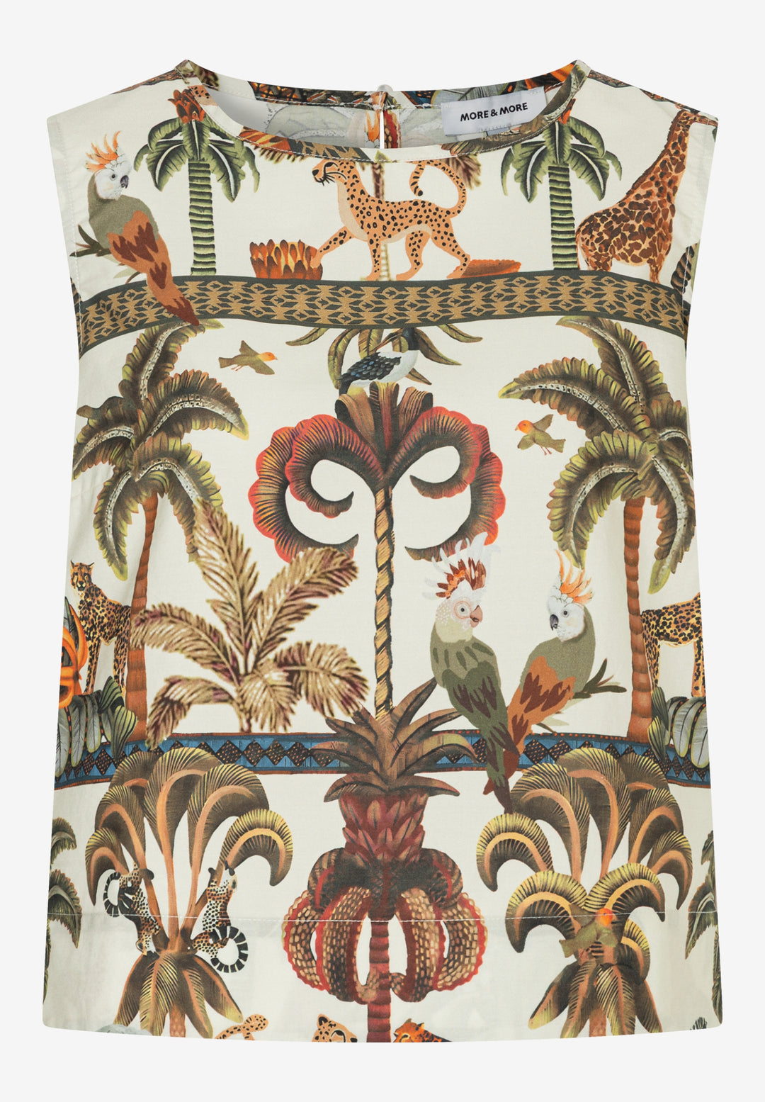 Poplin Print Blouse Top, retro jungle print 4041 Bild 1
