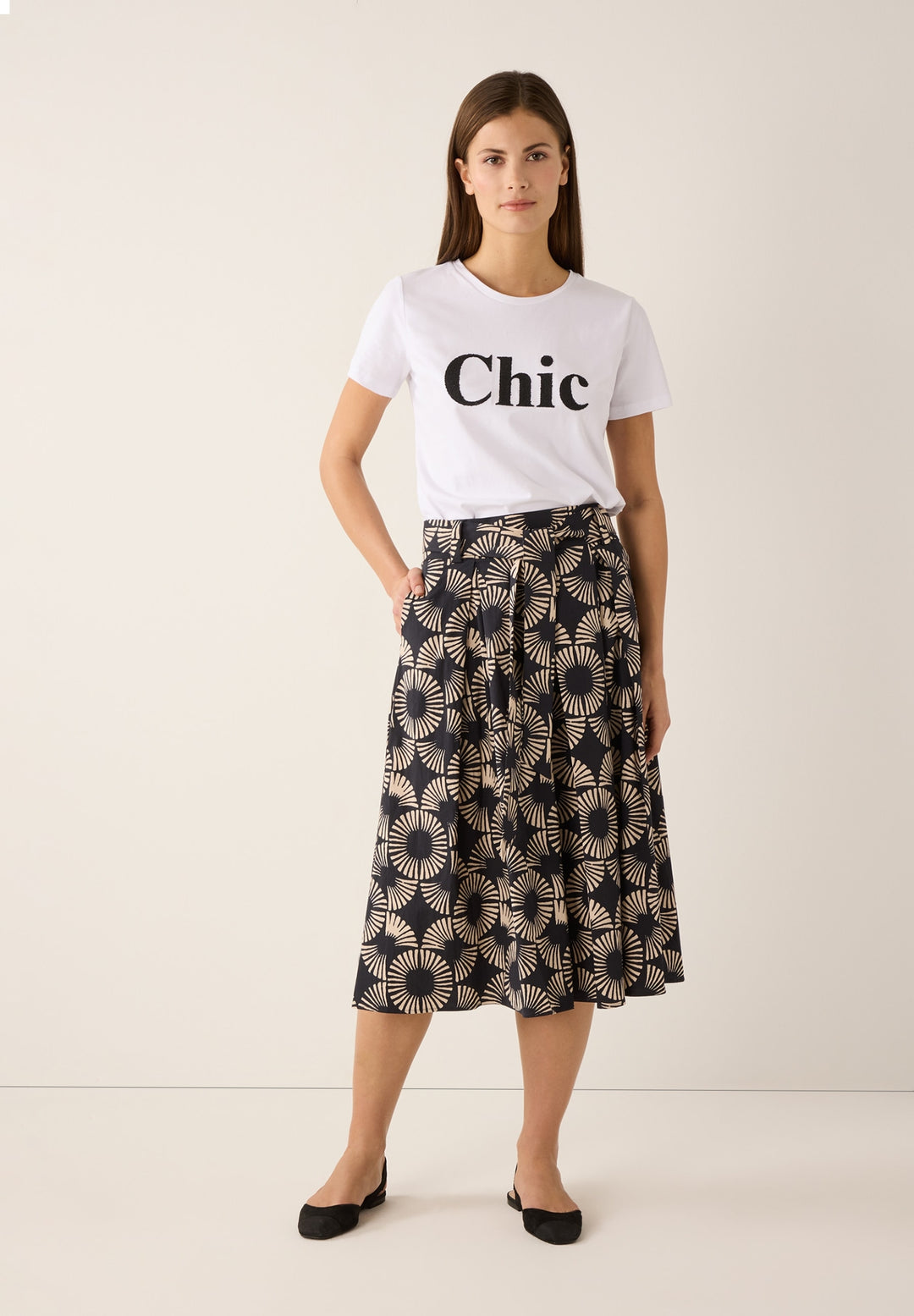 Poplin Print Skirt, small modern twotone print 2790 Bild 4