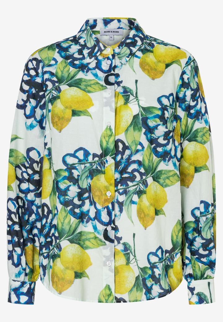 Printed CO-Voile Shirt Blouse, lemon print 5041 Bild 1